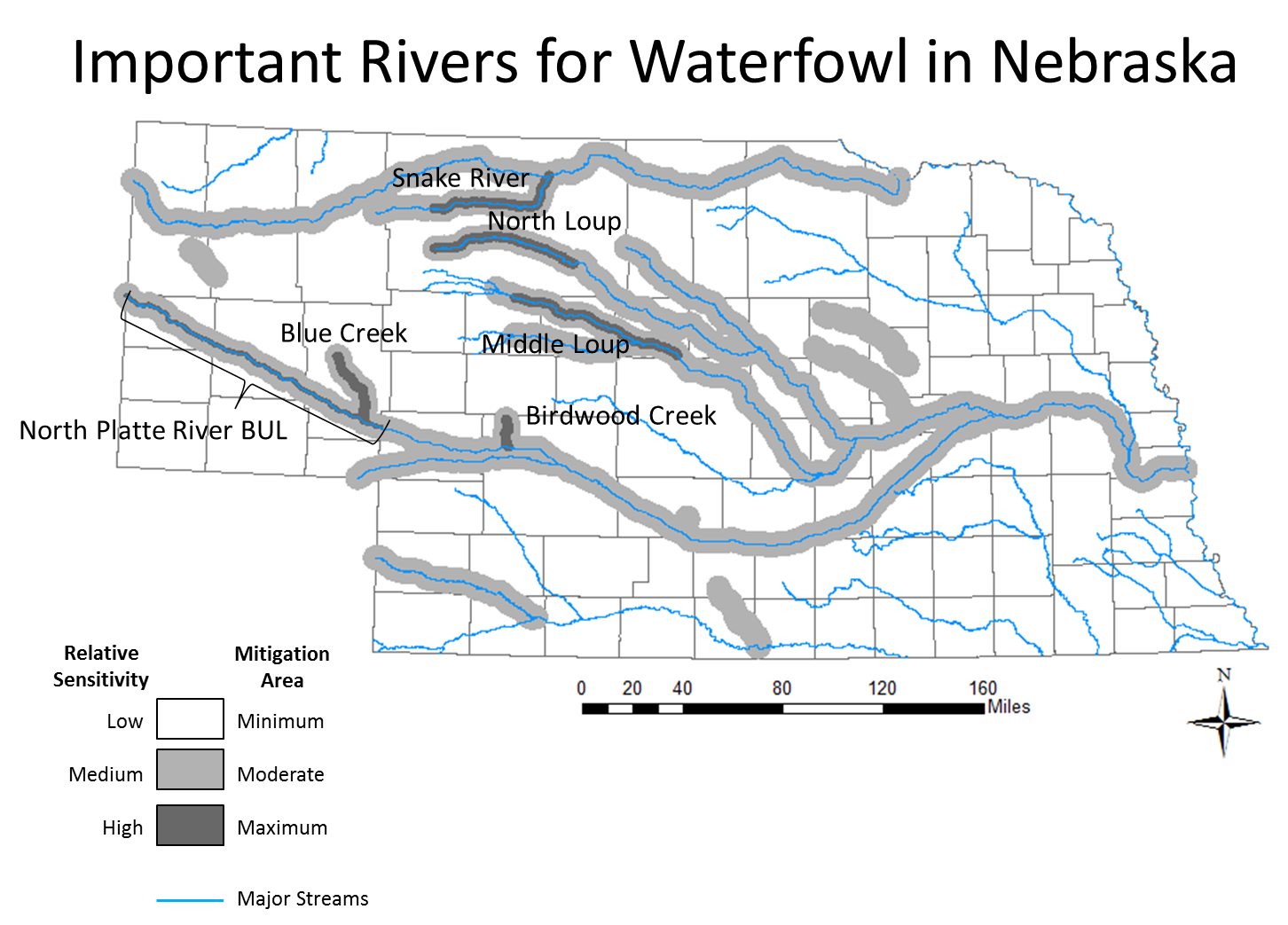 Important Rivers for Waterfowl in Nebraska